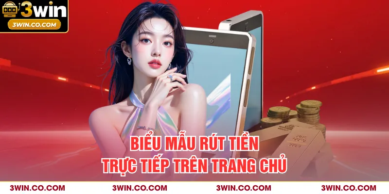 Biểu mẫu rút tiền trực tiếp trên trang chủ