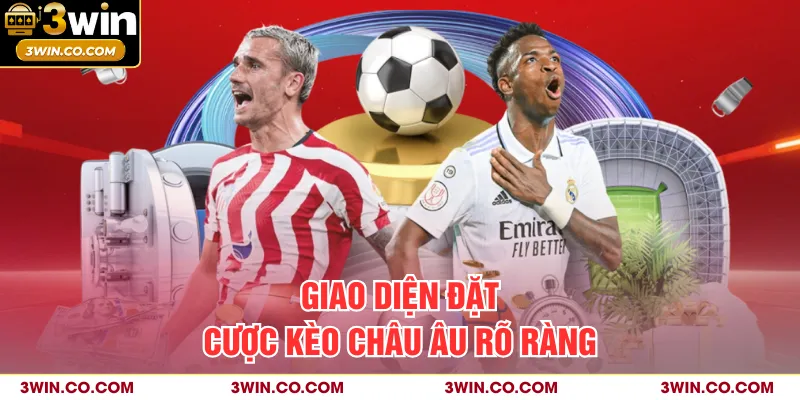 Giao diện đặt cược kèo châu Âu rõ ràng 