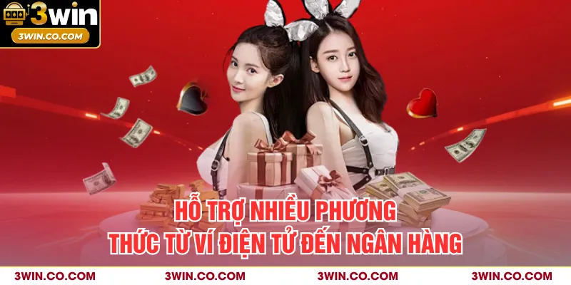 Hỗ trợ nhiều phương thức từ ví điện tử đến ngân hàng